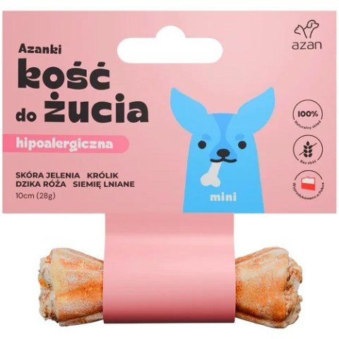 AZANKI Kość hipoalergiczna ze skóry jelenia z królikiem i siemieniem lnianym MINI 10cm Brit AZANKI Kość hipoalergiczna ze skóry jelenia z królikiem i siemieniem lnianym MINI 10cm Brit