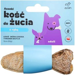 AZANKI Kość z łososiem w skórze łososia z tymiankiem KSZTAŁT RYBKI 12cm Brit