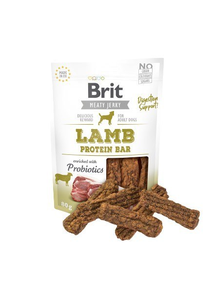 Brit Jerky Lamb Protein Bar - Jagnięcina - przysmak dla psa - 80g Brit