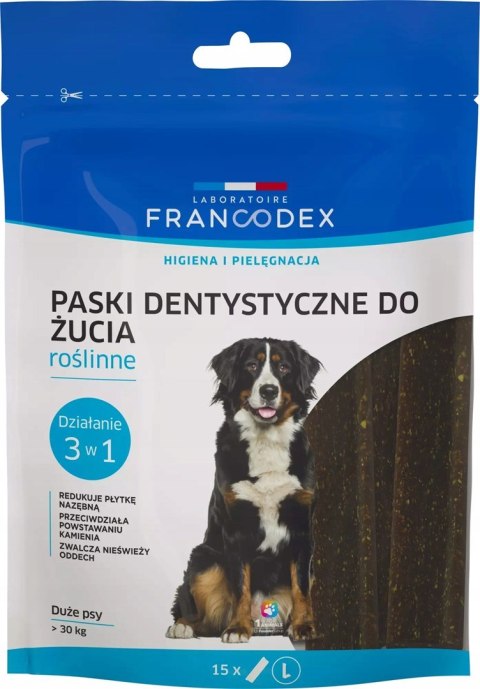 FRANCODEX Paski do gryzienia L na brzydki zapach z pyska 502,5 g/15 szt FRANCODEX