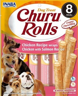 INABA Churu Rolls Kurczak z łososiem - przysmak dla psa - 8x12g INABA