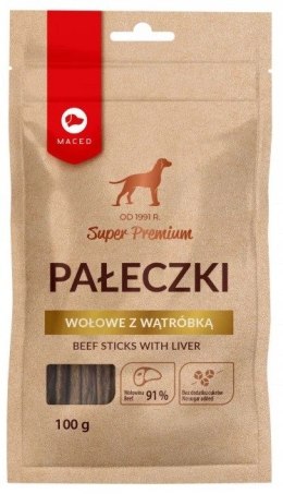 MACED Pałeczki wołowe z wątróbką - przysmak dla psa - 100 g MACED
