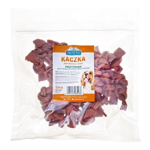 PETITTO Węzełki mini z piersi kaczki 500G PETITTO PETITTO Węzełki mini z piersi kaczki 500G PETITTO
