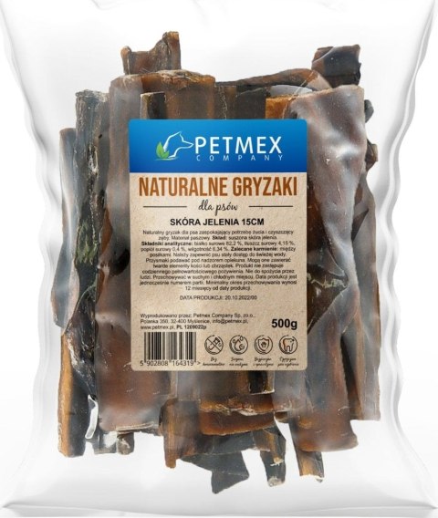 PETMEX Gryzak naturalny skóra z jelenia 500g PETMEX PETMEX Gryzak naturalny skóra z jelenia 500g PETMEX