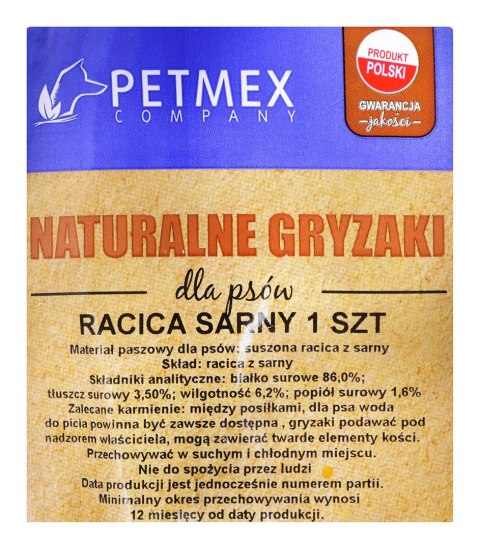 PETMEX Racica sarny - gryzak dla psa - 1 szt. PETMEX PETMEX Racica sarny - gryzak dla psa - 1 szt. PETMEX