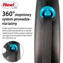 Smycz flexi automatyczna Black Design M taśma 5 m - dla psa do 25 kg, kolor niebieski Flexi