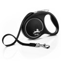 Smycz flexi automatyczna Black Design M taśma 5 m - dla psa do 25 kg, kolor srebrny Flexi
