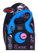 Smycz flexi automatyczna NEW CLASSIC L taśma 8 m - dla psa do 50 kg, kolor niebieski Flexi