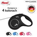 Smycz flexi automatyczna New Classic S linka 8 m - dla psa do 12 kg, kolor czarny Flexi
