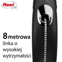 Smycz flexi automatyczna New Classic S linka 8 m - dla psa do 12 kg, kolor czarny Flexi