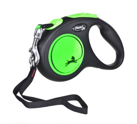 Smycz flexi automatyczna New Neon S taśma 5 m - dla psa do 15 kg, kolor zielony Flexi Smycz flexi automatyczna New Neon S taśma 5 m - dla psa do 15 kg, kolor zielony Flexi