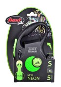 Smycz flexi automatyczna New Neon S taśma 5 m - dla psa do 15 kg, kolor zielony Flexi
