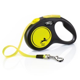 Smycz flexi automatyczna New Neon S taśma 5 m - dla psa do 15 kg, kolor żółty Flexi