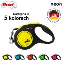 Smycz flexi automatyczna New Neon S taśma 5 m - dla psa do 15 kg, kolor żółty Flexi