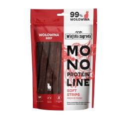 WIEJSKA ZAGRODA Monoproteinowe miękkie paski Wołowina (dorosły) - Przysmak dla psa - 100g Wiejska zagroda