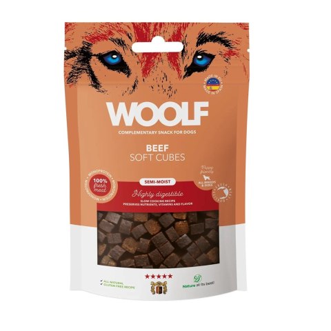 WOOLF SOFT CUBES BEEF MONOPROTEIN przysmak dla psa 100g WOOLF WOOLF SOFT CUBES BEEF MONOPROTEIN przysmak dla psa 100g WOOLF