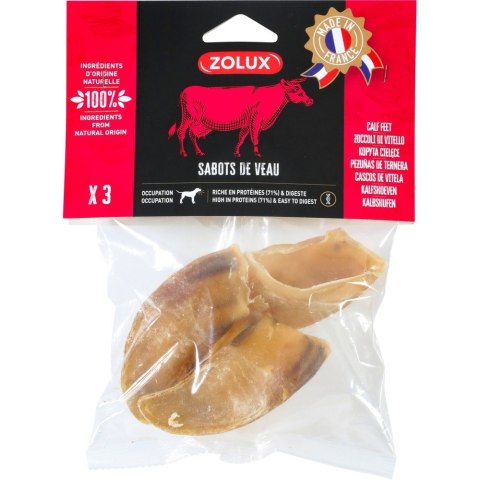 ZOLUX Przysmak naturalny dla psa Kopyta cielęx3 90g ZOLUX
