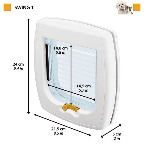 FERPLAST Swing 1 Superbasic - drzwiczki dla zwierząt, brązowe FERPLAST FERPLAST Swing 1 Superbasic - drzwiczki dla zwierząt, brązowe FERPLAST
