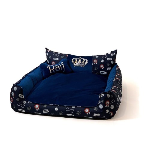GO GIFT Korona Legowisko dla psa i kota XXL - granatowy - 110x90x18 cm Go Gift GO GIFT Korona Legowisko dla psa i kota XXL - granatowy - 110x90x18 cm Go Gift