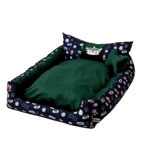 GO GIFT Korona Legowisko dla psa i kota XXL - zielony - 110x90x18 cm Go Gift GO GIFT Korona Legowisko dla psa i kota XXL - zielony - 110x90x18 cm Go Gift