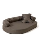 GO GIFT Sofa owalna - legowisko dla zwierząt brąz - 100 x 65 x 10 cm Go Gift