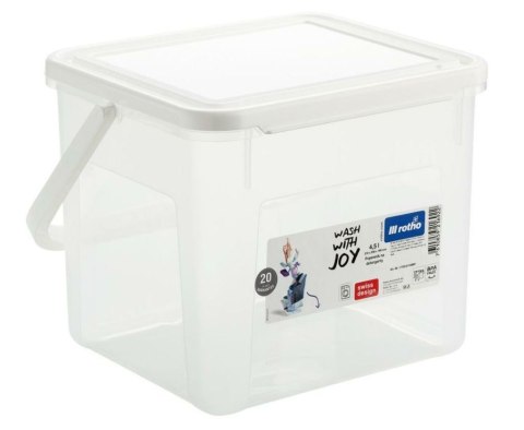 ROTHO Pojemnik na detergenty 3kg 4.5L transparentny/biały Rotho ROTHO Pojemnik na detergenty 3kg 4.5L transparentny/biały Rotho