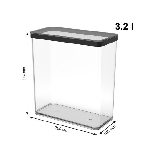 Rotho Pojemnik na przysmaki wysoki 3.2L LOFT transparentny/czarny Rotho Rotho Pojemnik na przysmaki wysoki 3.2L LOFT transparentny/czarny Rotho