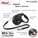 Smycz flexi automatyczna New Classic M linka 5 m - dla psa do 20 kg, kolor czarny Flexi