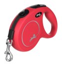 Smycz flexi automatyczna New Classic M taśma 5 m - dla psów do 25 kg, kolor czerwony Flexi