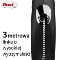 Smycz flexi automatyczna New Classic XS linka 3 m - dla psa do 8 kg, kolor czarny Flexi