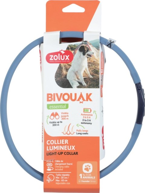ZOLUX Obroża LED silikon BIVOUAK niebieska ZOLUX ZOLUX Obroża LED silikon BIVOUAK niebieska ZOLUX