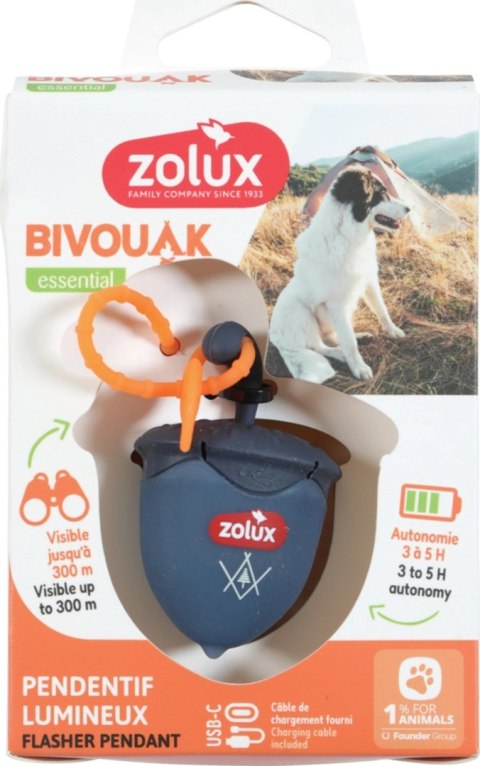 ZOLUX Zawieszka do obroży BIVOUAK nieb orzech USB ZOLUX ZOLUX Zawieszka do obroży BIVOUAK nieb orzech USB ZOLUX