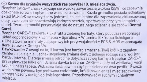 BEAPHAR Care+ Rabbit - karma dla królików - 1,5 kg Beaphar BEAPHAR Care+ Rabbit - karma dla królików - 1,5 kg Beaphar