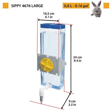 FERPLAST SIPPY 4676 LARGE - pojnik automatyczny dla królika - 600 ml FERPLAST FERPLAST SIPPY 4676 LARGE - pojnik automatyczny dla królika - 600 ml FERPLAST