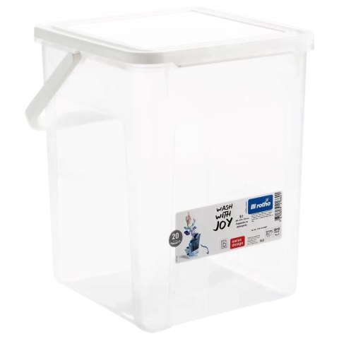 ROTHO Pojemnik na detergenty 5kg 9L transparentny/biały Rotho