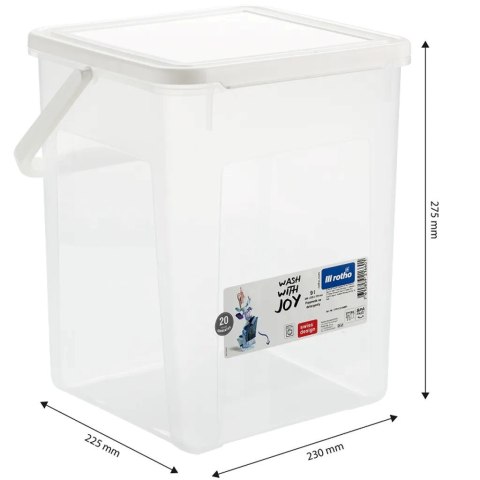 ROTHO Pojemnik na detergenty 5kg 9L transparentny/biały Rotho