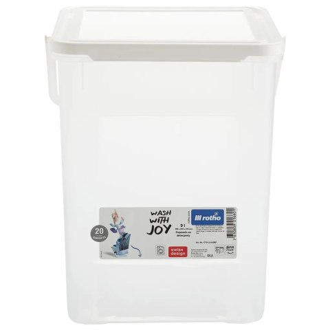 ROTHO Pojemnik na detergenty 5kg 9L transparentny/biały Rotho