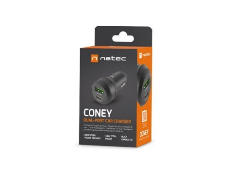 NATEC ŁADOWARKA SAMOCHODOWA CONEY 1X USB 1X USB-C PD 3.0 48W QC3.0 NUC-1980 NATEC NATEC ŁADOWARKA SAMOCHODOWA CONEY 1X USB 1X USB-C PD 3.0 48W QC3.0 NUC-1980 NATEC
