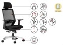 Ergonomiczny fotel biurowy SPECTRUM czarny BEMONDI