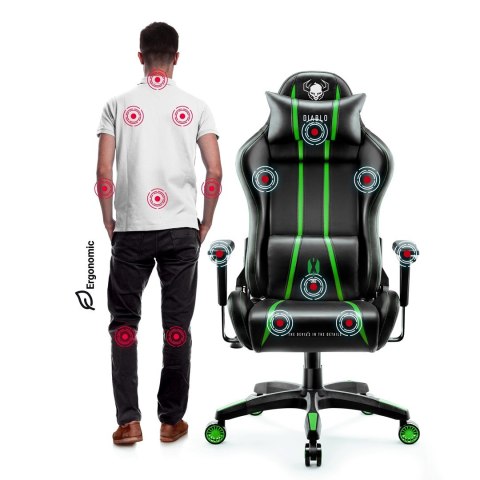 Fotel gamingowy DIABLO X-ONE 2.0 normal fotel czarno-zielony DIABLO CHAIRS Fotel gamingowy DIABLO X-ONE 2.0 normal fotel czarno-zielony DIABLO CHAIRS