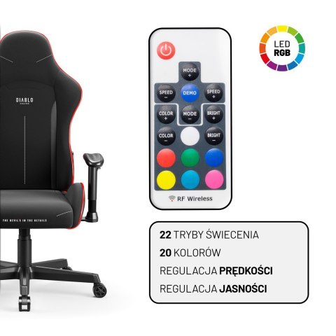 Fotel gamingowy DIABLO X-ST4RTER fotel czarny LED DIABLO CHAIRS Fotel gamingowy DIABLO X-ST4RTER fotel czarny LED DIABLO CHAIRS