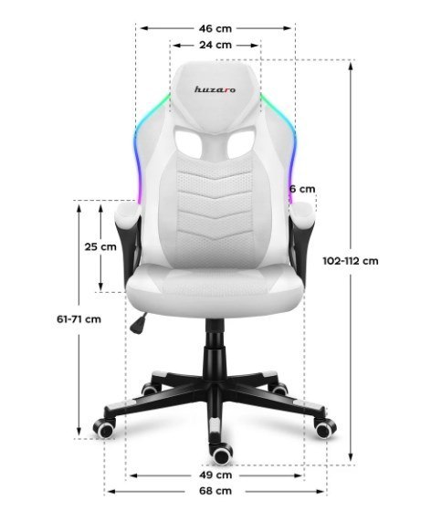 Fotel gamingowy Huzaro Force 2.5 RGB WHITE MESH Huzaro Fotel gamingowy Huzaro Force 2.5 RGB WHITE MESH Huzaro