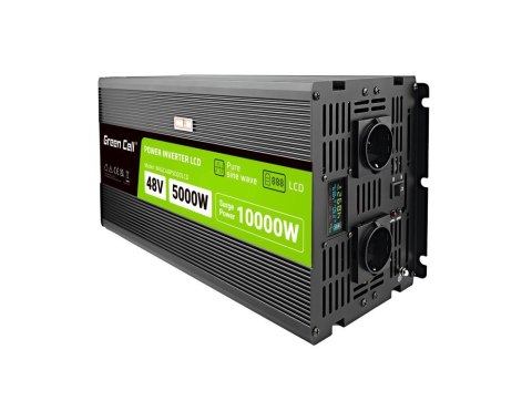 GREEN CELL PRZETWORNICA LCD 48V/230V 5000W/10000W CZYSTY SINUS INVGC48P5000LCD Green Cell GREEN CELL PRZETWORNICA LCD 48V/230V 5000W/10000W CZYSTY SINUS INVGC48P5000LCD Green Cell