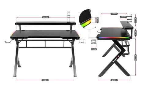 Biurko gamingowe Huzaro Hero 5.0 RGB Huzaro Biurko gamingowe Huzaro Hero 5.0 RGB Huzaro