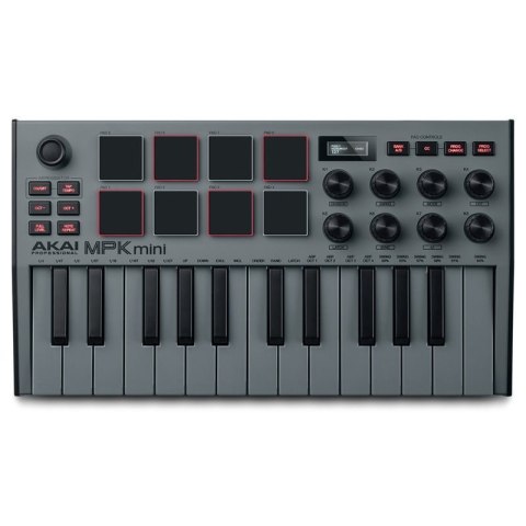 AKAI MPK MINI 3 GREY - Mini klawiatura sterująca AKAI AKAI MPK MINI 3 GREY - Mini klawiatura sterująca AKAI