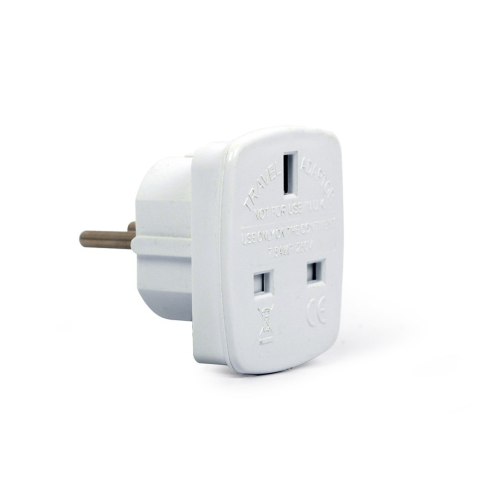 Adapter GEMBIRD A-AC-UKEU-001 (Angielski F - PL (10A) M; kolor biały) GEMBIRD Adapter GEMBIRD A-AC-UKEU-001 (Angielski F - PL (10A) M; kolor biały) GEMBIRD
