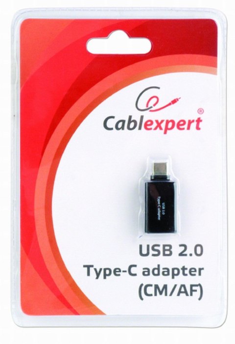 Adapter GEMBIRD A-USB2-CMAF-01 (USB typu C M - USB 2.0 F; kolor czarny) GEMBIRD Adapter GEMBIRD A-USB2-CMAF-01 (USB typu C M - USB 2.0 F; kolor czarny) GEMBIRD