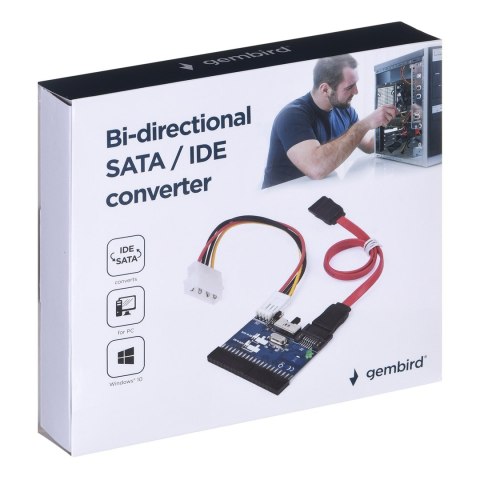 Adapter GEMBIRD SATA-IDE-2 (SATA M - IDE F; 0,30m; kolor czarny) GEMBIRD Adapter GEMBIRD SATA-IDE-2 (SATA M - IDE F; 0,30m; kolor czarny) GEMBIRD