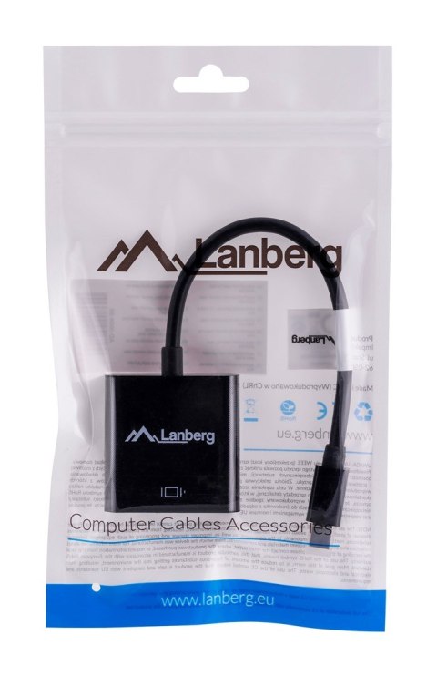 Adapter Lanberg AD-0006-BK (Mini DisplayPort M - D-Sub (VGA) F; 0,20m; kolor czarny) Lanberg Adapter Lanberg AD-0006-BK (Mini DisplayPort M - D-Sub (VGA) F; 0,20m; kolor czarny) Lanberg