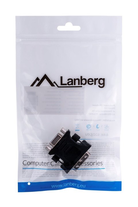 Adapter Lanberg AD-0012-BK (DVI-I (Dual link) M - D-Sub (VGA) F; kolor czarny) Lanberg Adapter Lanberg AD-0012-BK (DVI-I (Dual link) M - D-Sub (VGA) F; kolor czarny) Lanberg